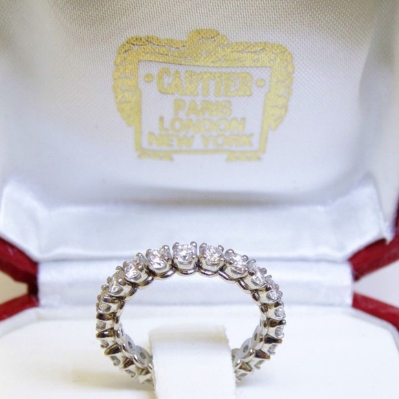Cartier Platinum Diamond Wedding Eternity Band - Picture 2 of 7